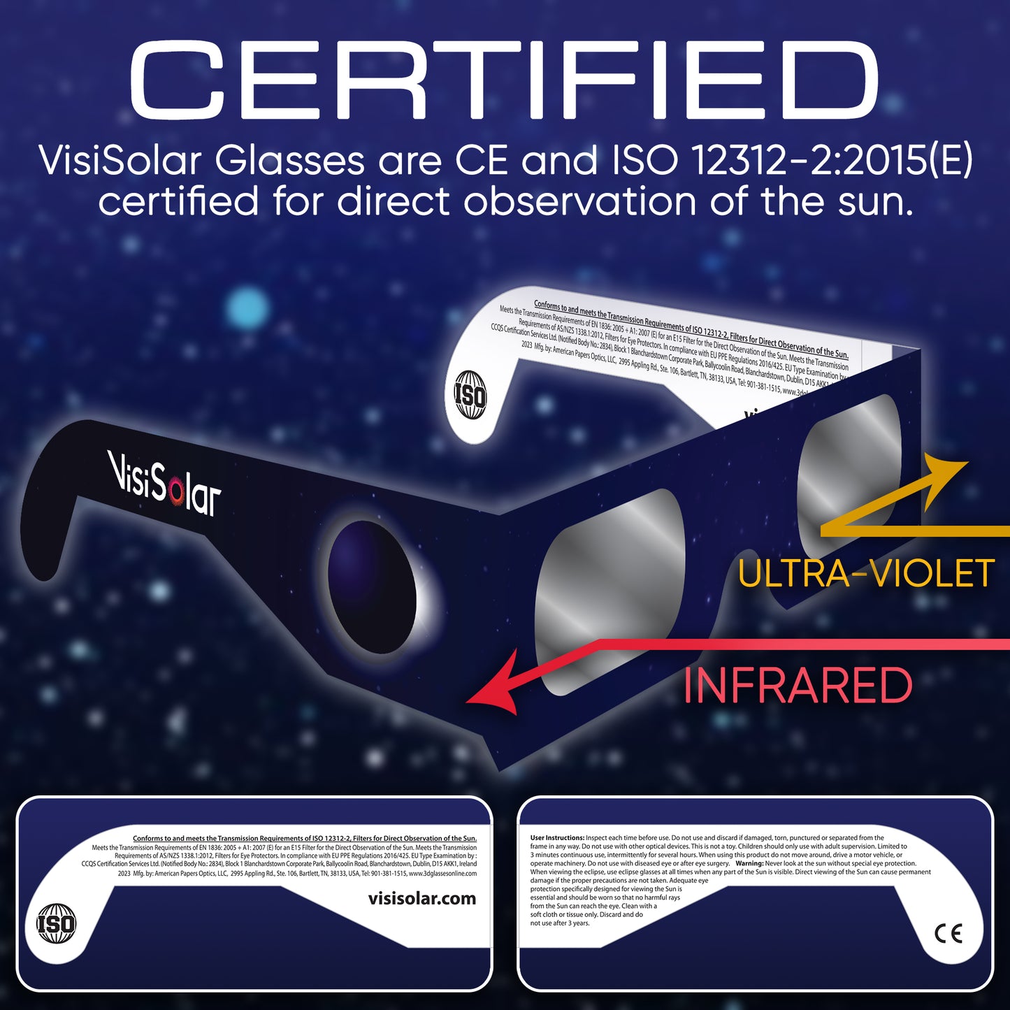 VisiSolar Eclipse Glasses and Photo Filter Combo 5 Pack
