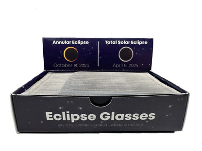 Bulk Pack Eclipse Glasses - Retail Display Box - 50 Count