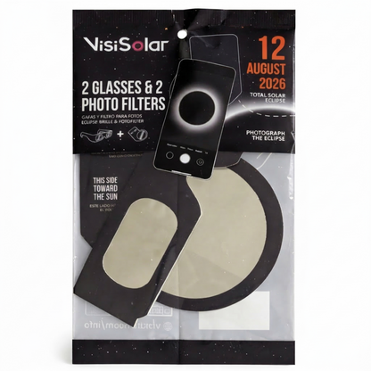 VisiSolar Glasses and Photo Filter Combo Pack (2 Glasses 2 Photo Filters)